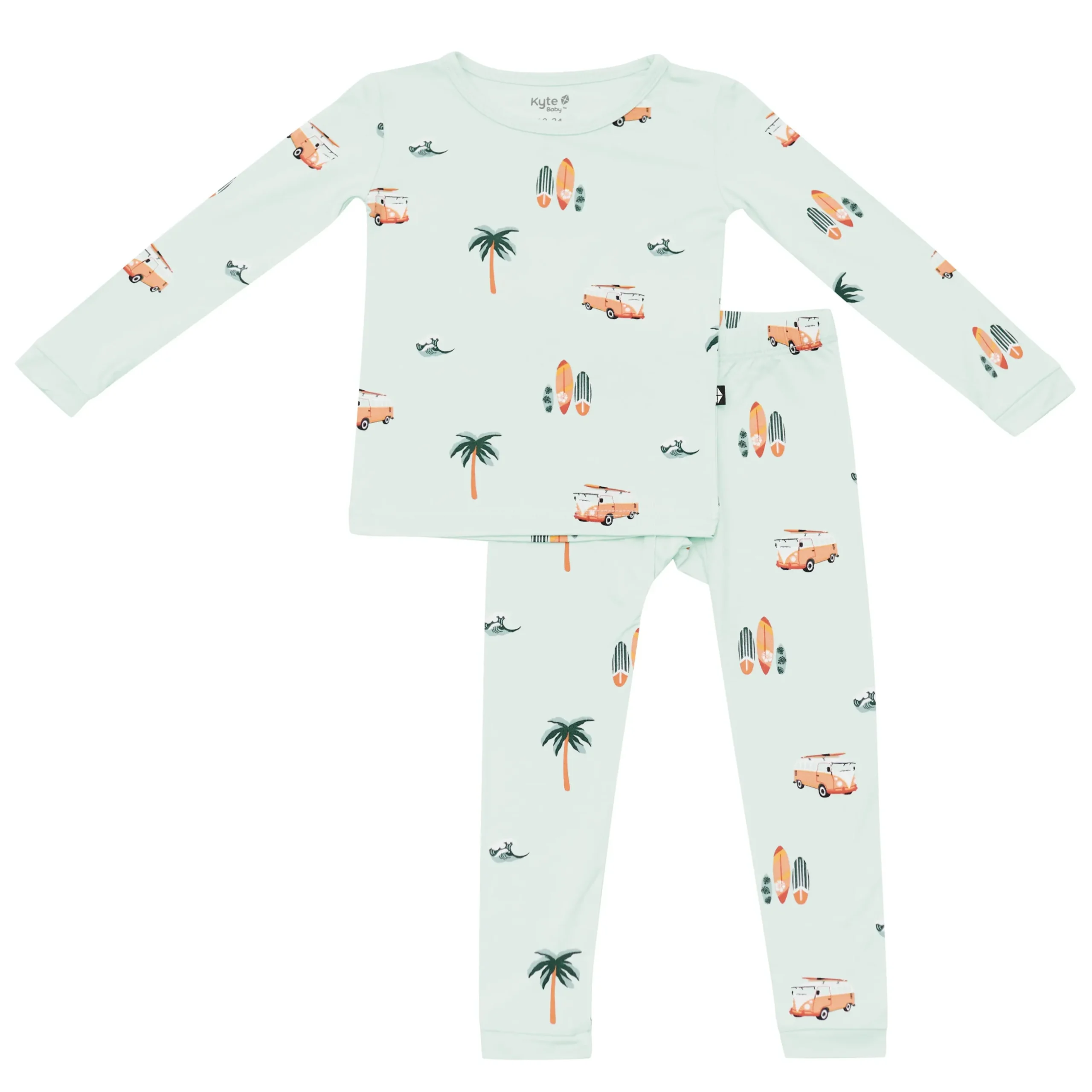 Long Sleeve Pajamas in Dew Surf