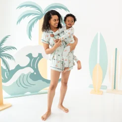 Long Sleeve Pajamas in Dew Surf