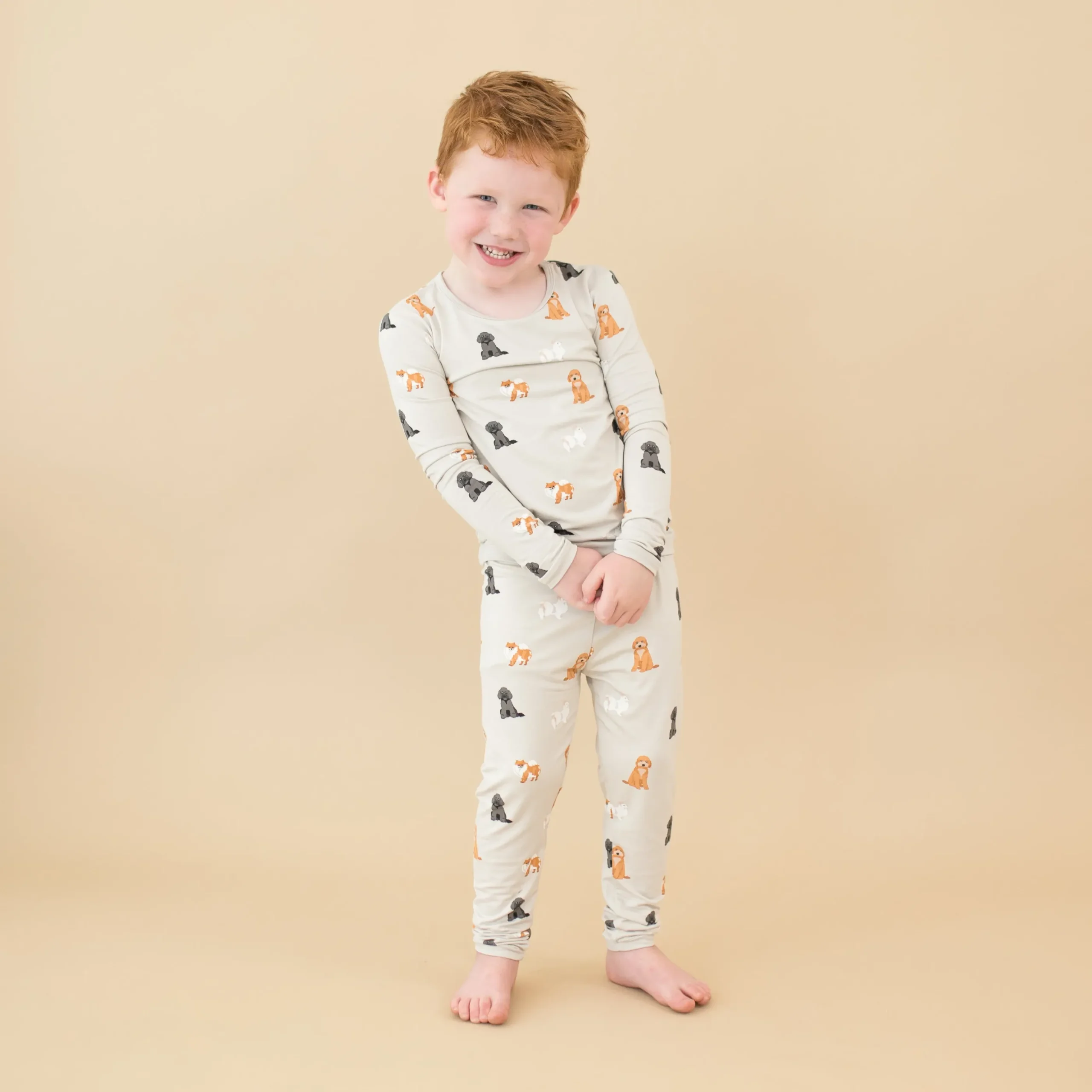 Long Sleeve Pajamas in Fluffy Dog