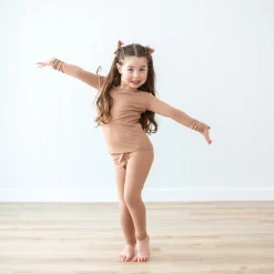 Long Sleeve Pajamas in Latte