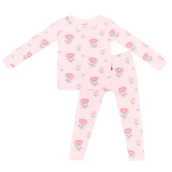 Long Sleeve Pajamas in Sakura Peony