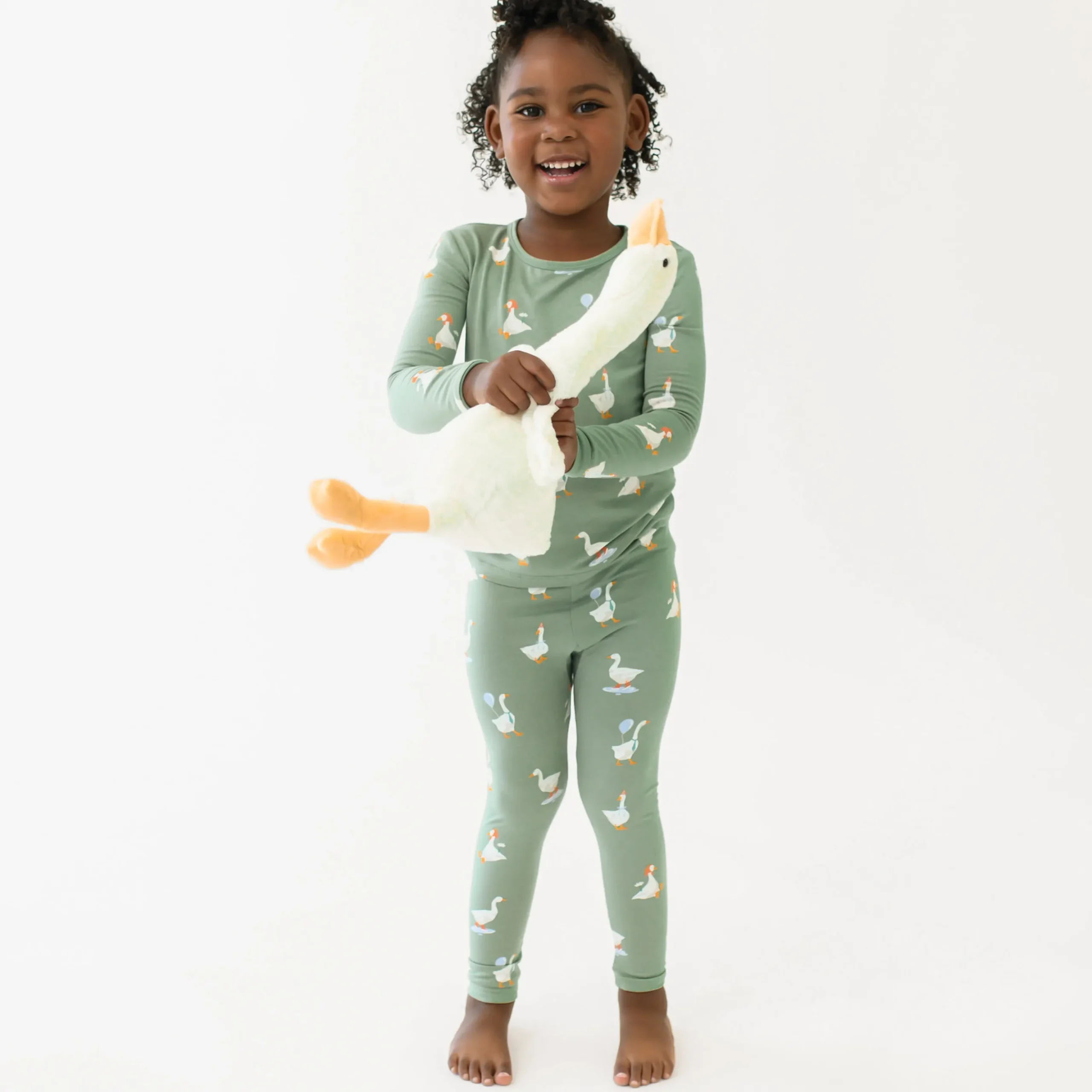 Long Sleeve Pajamas in Silly Goose