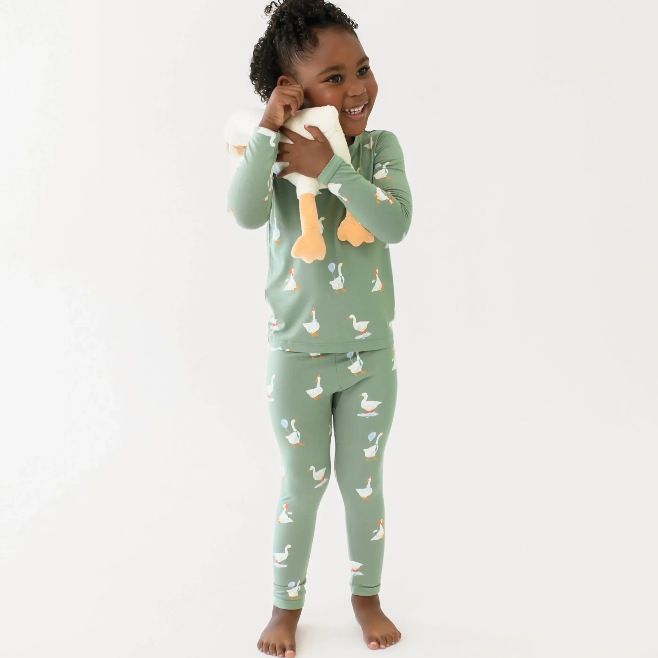Long Sleeve Pajamas in Silly Goose