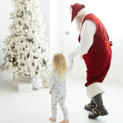 Long Sleeve Pajamas in Vintage Santa
