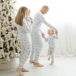 Long Sleeve Pajamas in Vintage Santa