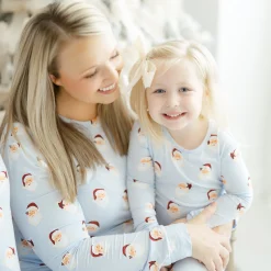 Long Sleeve Pajamas in Vintage Santa