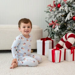 Long Sleeve Pajamas in Vintage Santa
