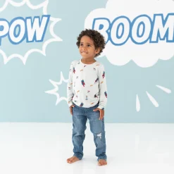 Long Sleeve Toddler Crew Neck Tee in Superman™