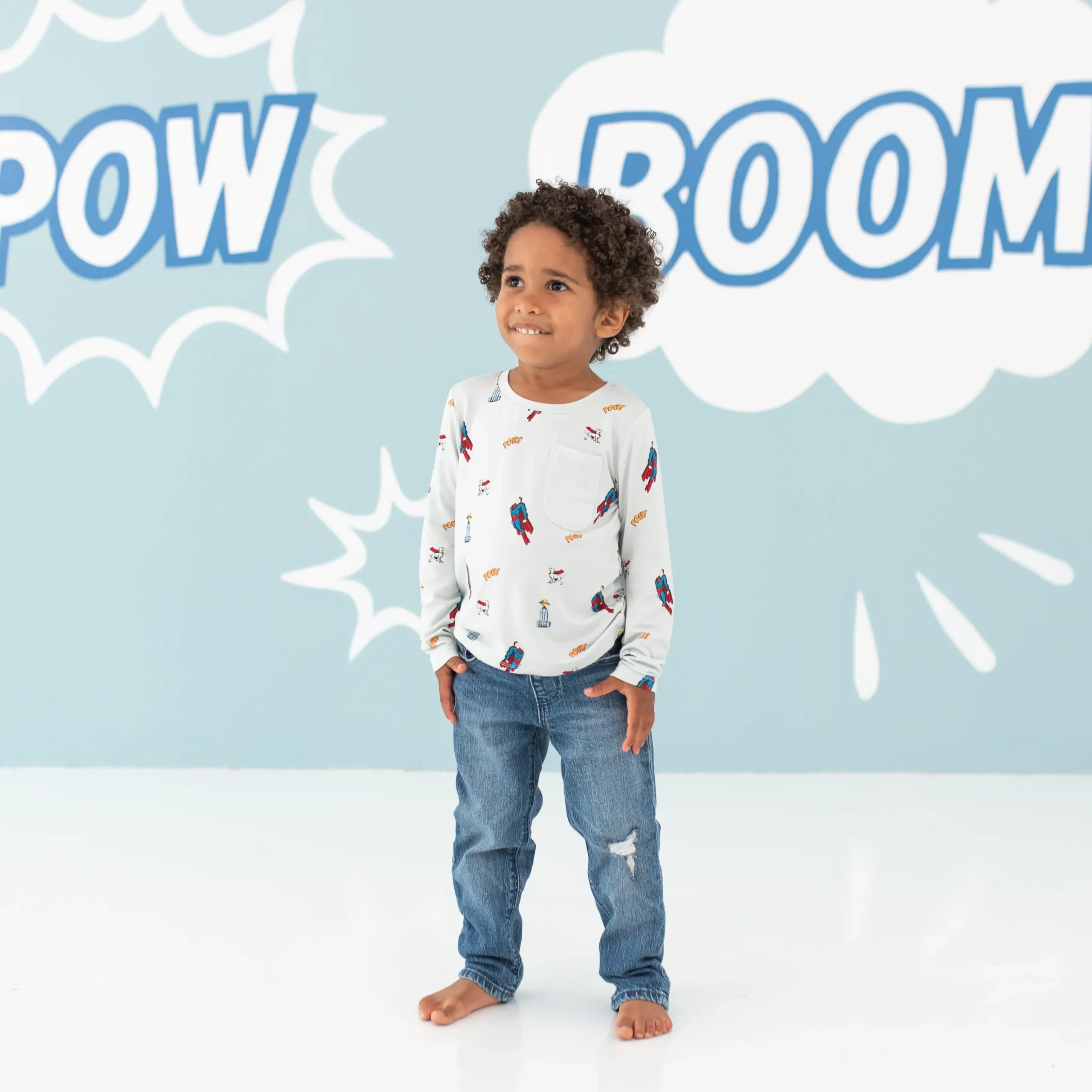 Long Sleeve Toddler Crew Neck Tee in Superman™