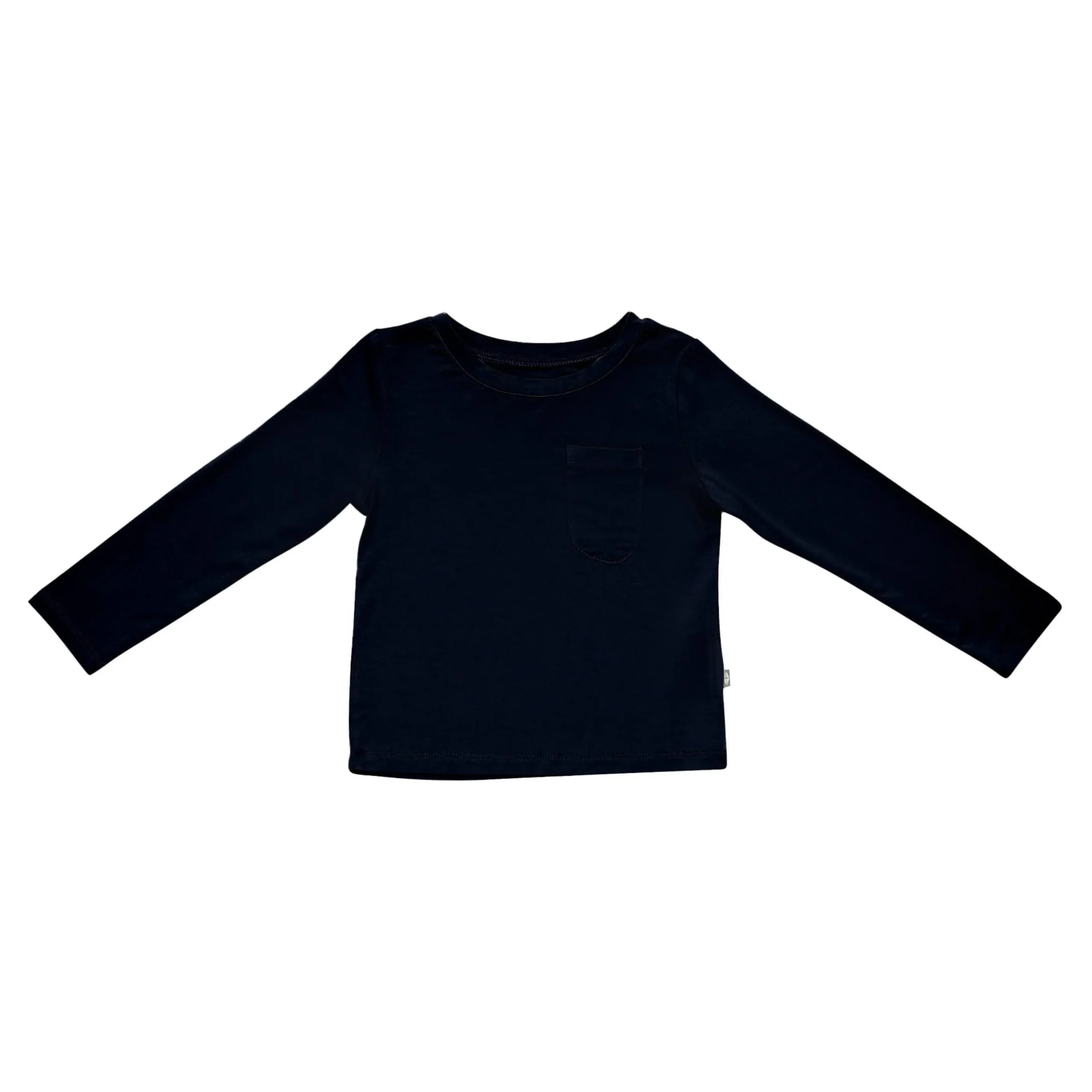Long Sleeve Toddler Crew Neck Tee in Midnight