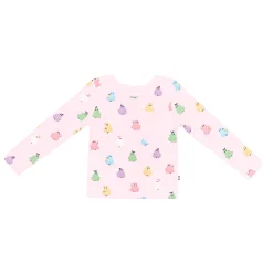 Long Sleeve Toddler Crew Neck Tee in Pastel Ghost