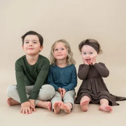 Long Sleeve Toddler Crew Neck Tee in Fir