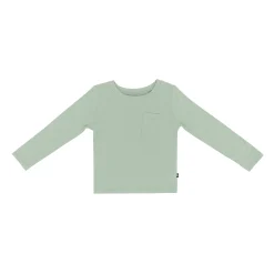 Long Sleeve Toddler Crew Neck Tee in Thyme