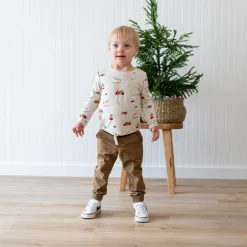 Long Sleeve Toddler Crew Neck Tee in Vintage Toys