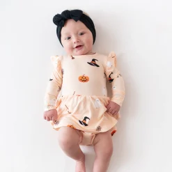 Long Sleeve Twirl Bodysuit Dress in Bewitched