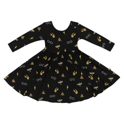 Long Sleeve Twirl Dress in Midnight Icon