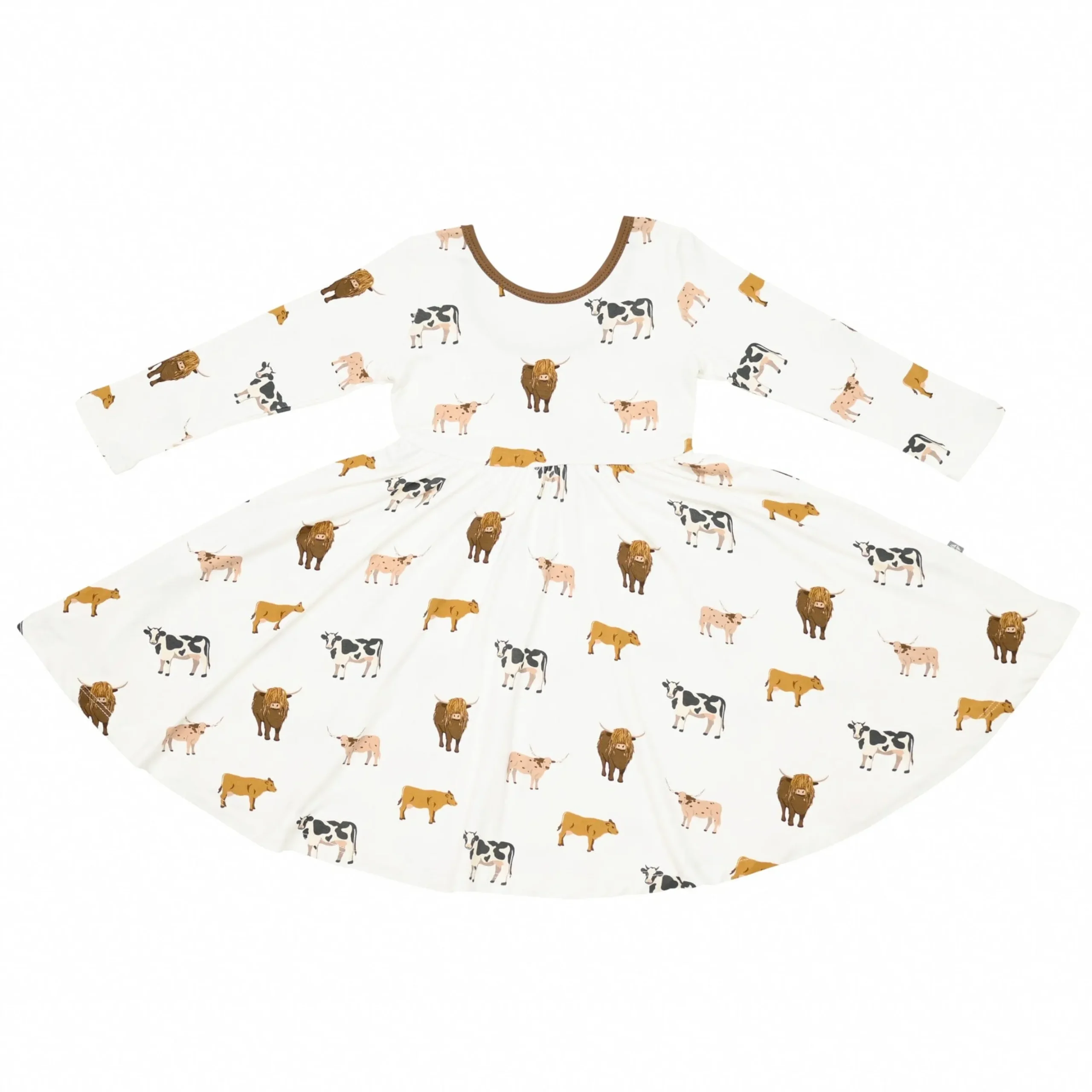 Long Sleeve Twirl Dress in Moo