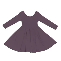 Long Sleeve Twirl Dress in Currant