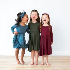 Long Sleeve Twirl Dress in Fir