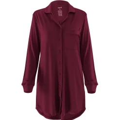Long Sleeve Women’s Nightshirt in Burgundy