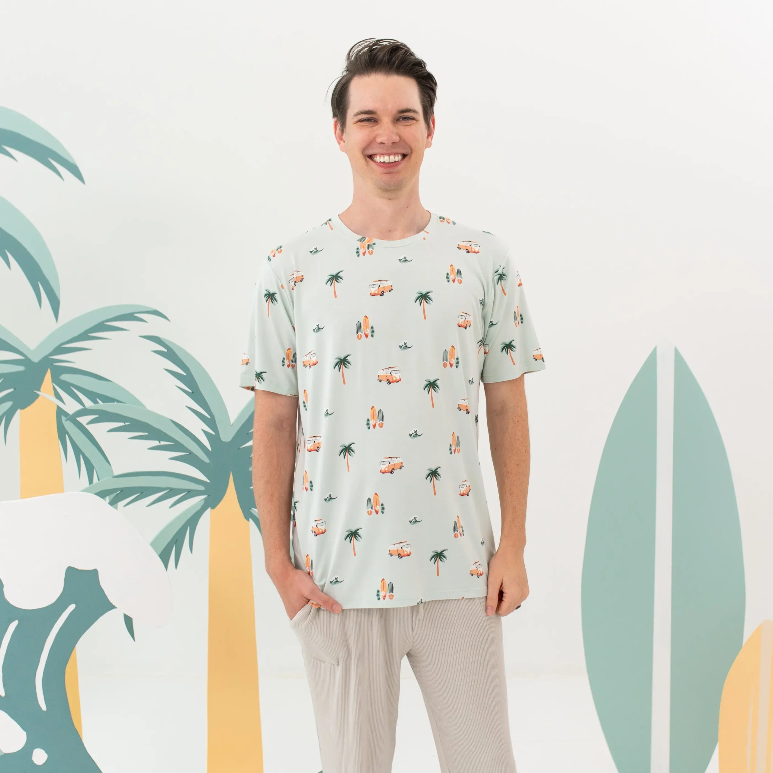 Men's Crew Neck Tee in Dew Surf