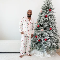 Men's Long Sleeve Pajama Set in Santa Sleigh