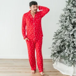 Men's Long Sleeve Pajama Set in Candy Cane