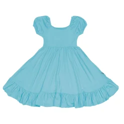 Puff Sleeve Twirl Dress in Makai