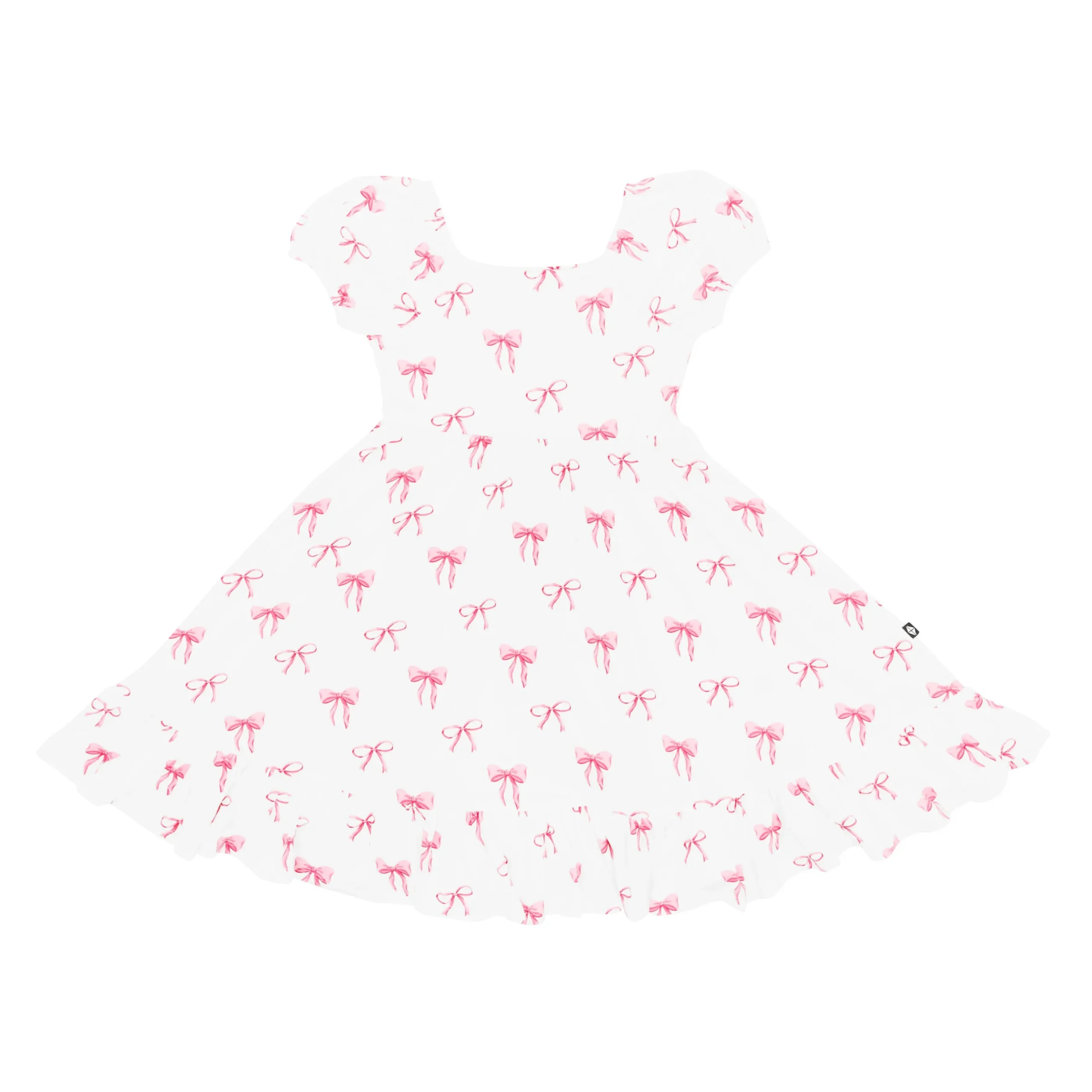 Puff Sleeve Twirl Dress in Bow