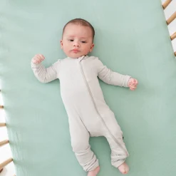 Ribbed Crib Sheet in Sage