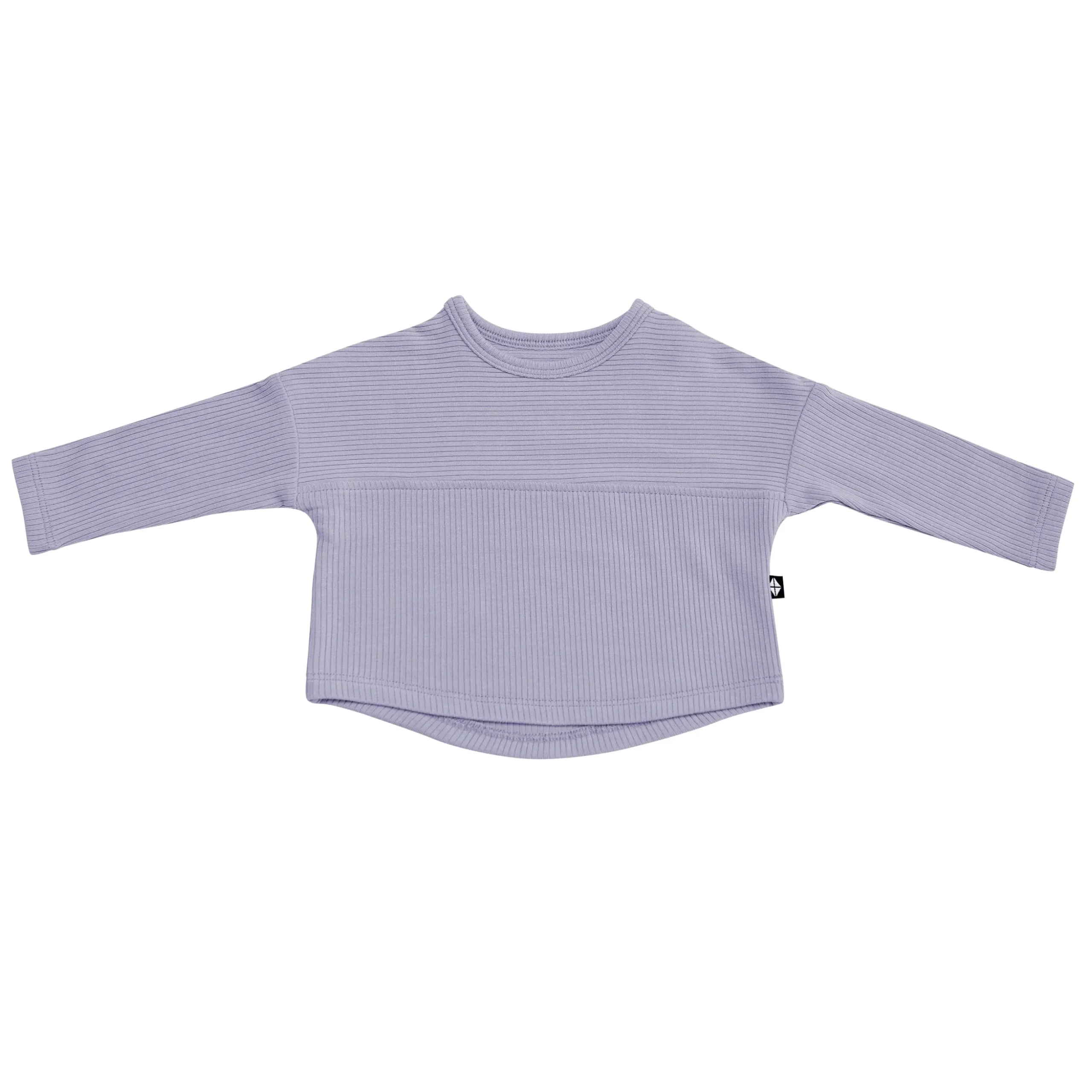 Ribbed Drop Shoulder Top in Taro