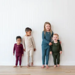 Ribbed Henley Set in Fir