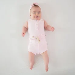 Ribbed Henley Tank Set in Sakura