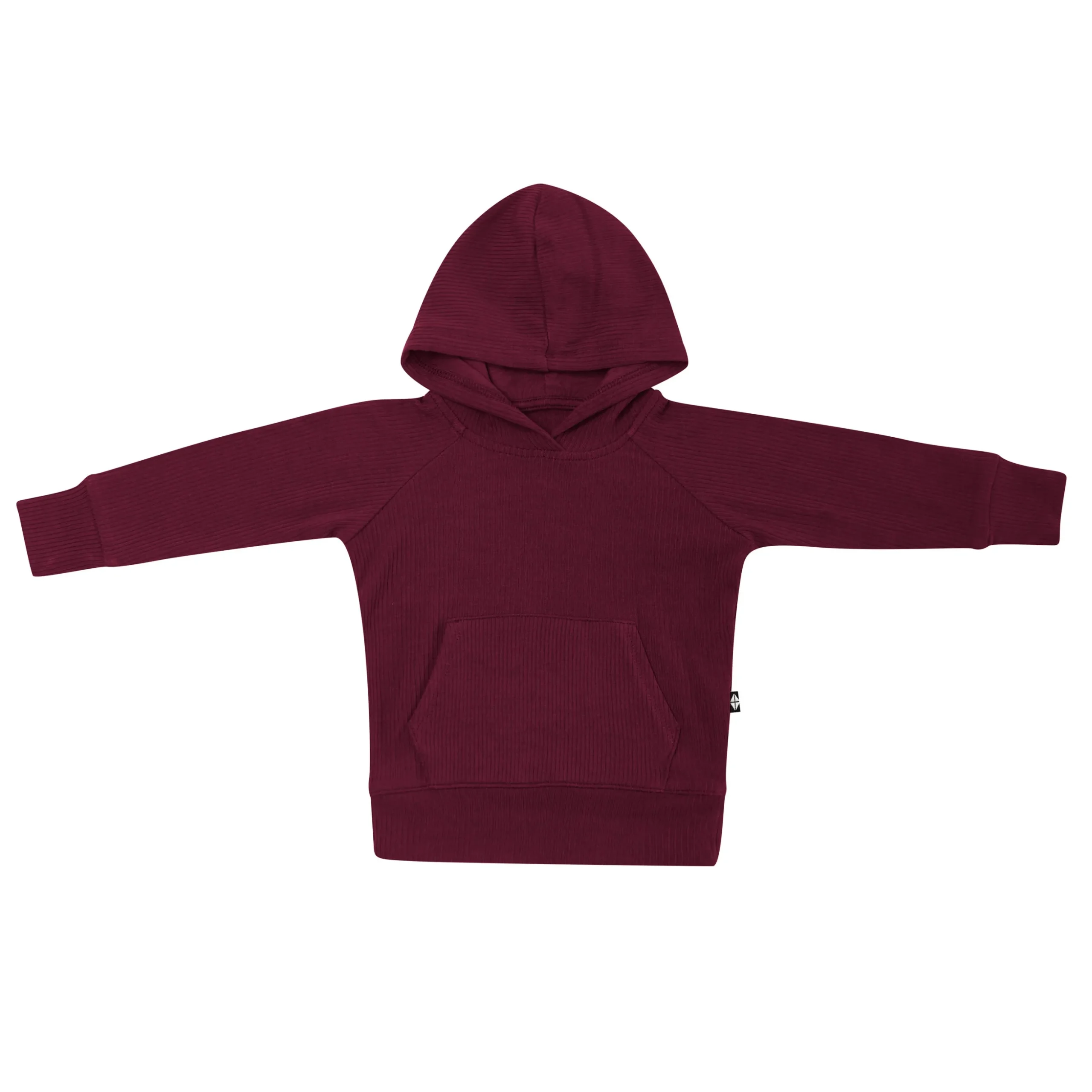Ribbed Hoodie in Burgundy