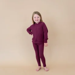 Ribbed Hoodie in Burgundy