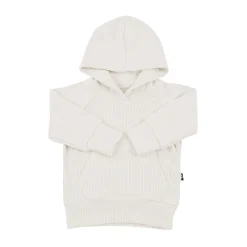 Ribbed Hoodie in Oat