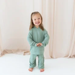 Ribbed Hoodie in Thyme