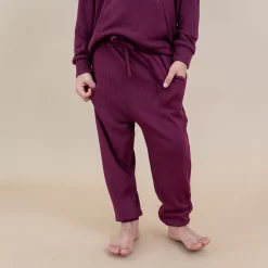 Ribbed Jogger Pant in Burgundy