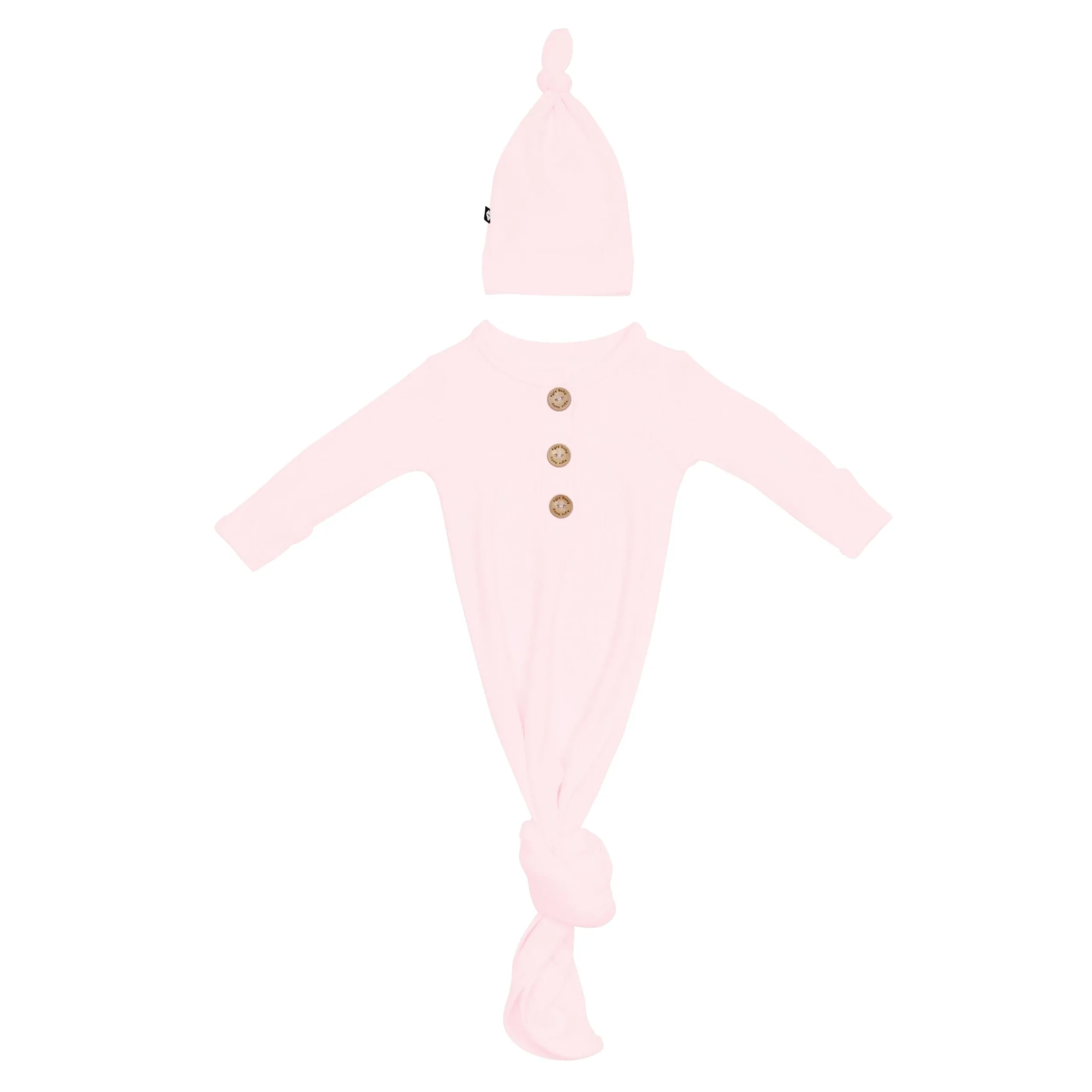 Ribbed Knotted Gown with Hat Set in Sakura