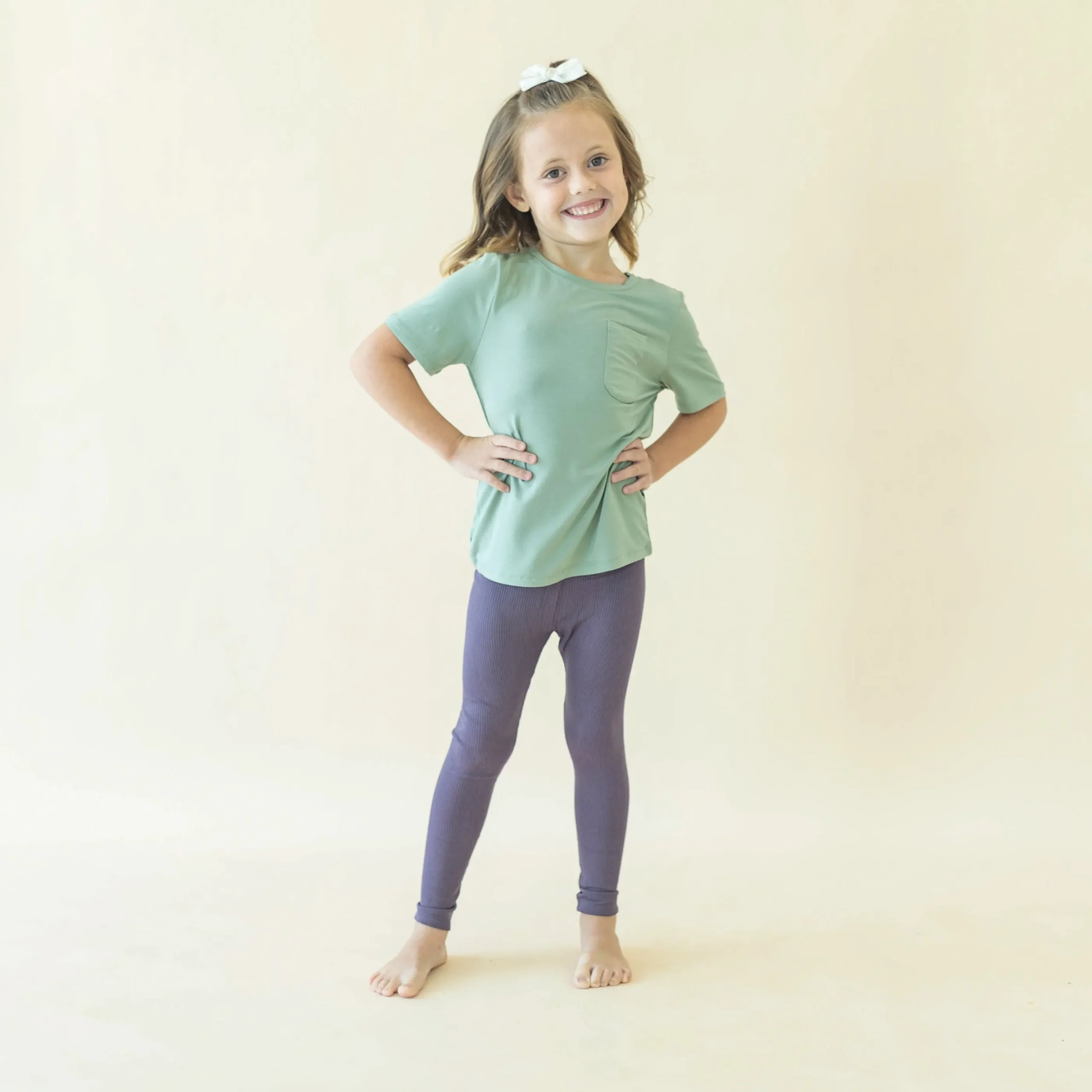 Ribbed Leggings in Currant