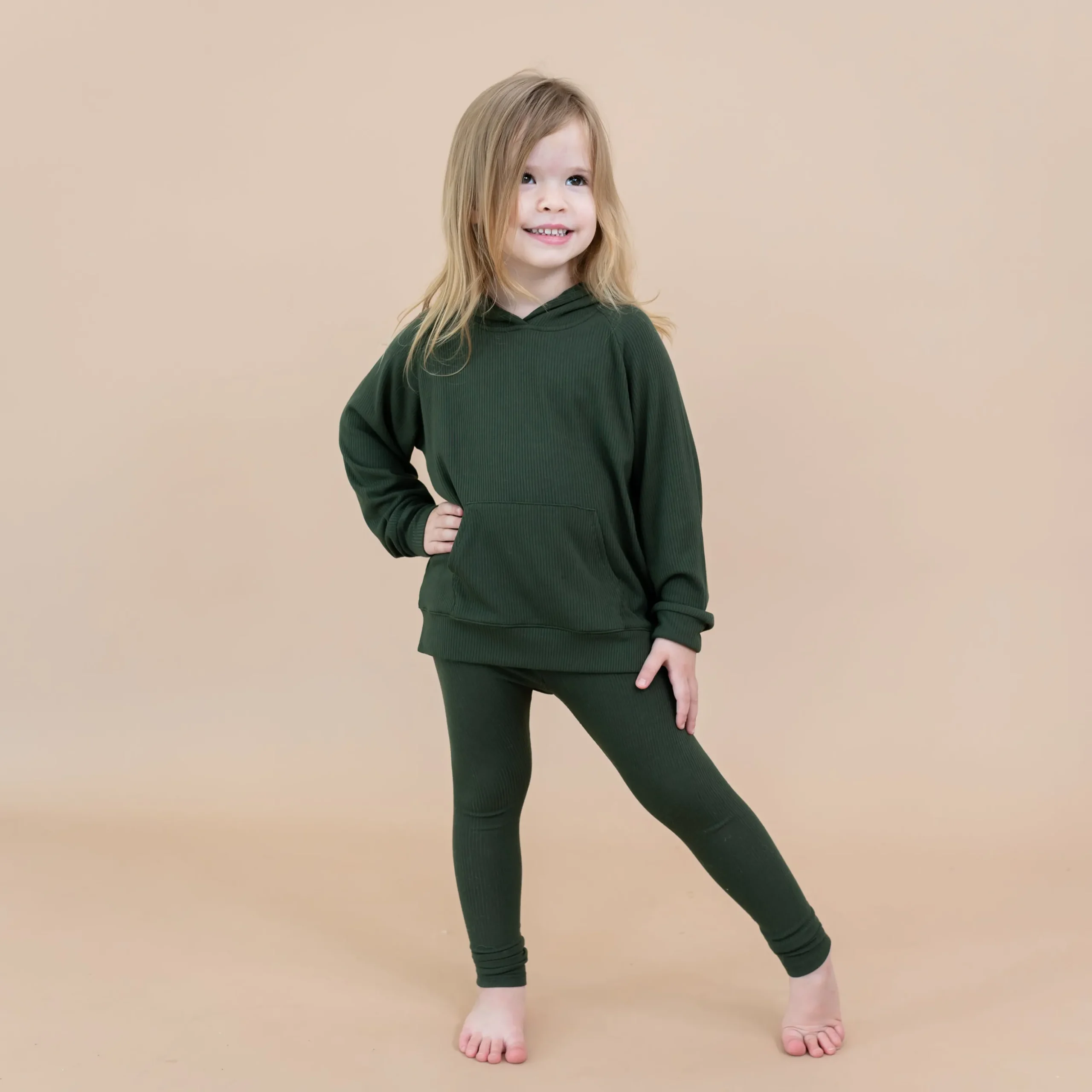 Ribbed Leggings in Fir