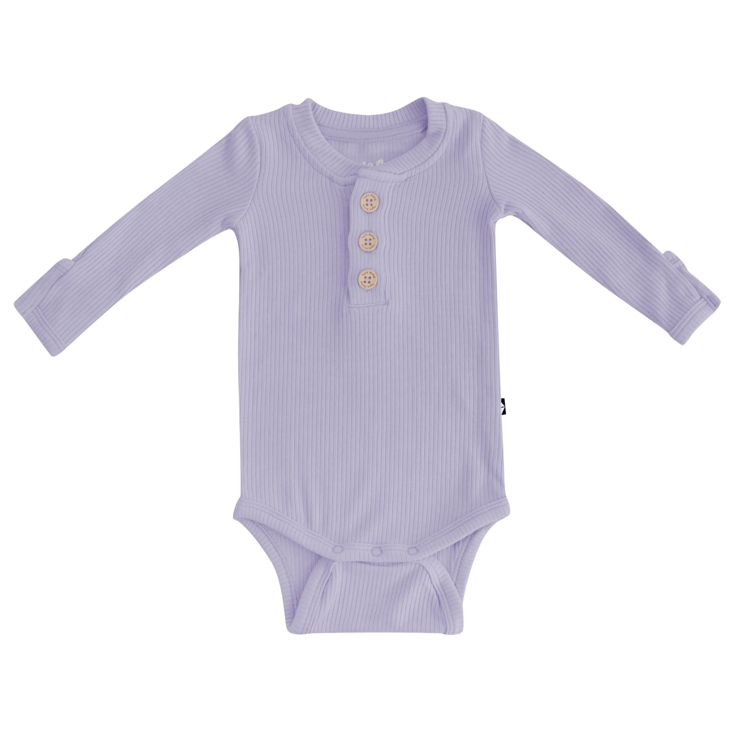 Ribbed Long Sleeve Henley Bodysuit in Taro