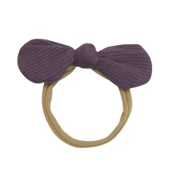 Ribbed Nylon Bow in Currant
