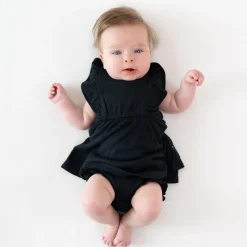 Ribbed Peplum Dress Set in Midnight