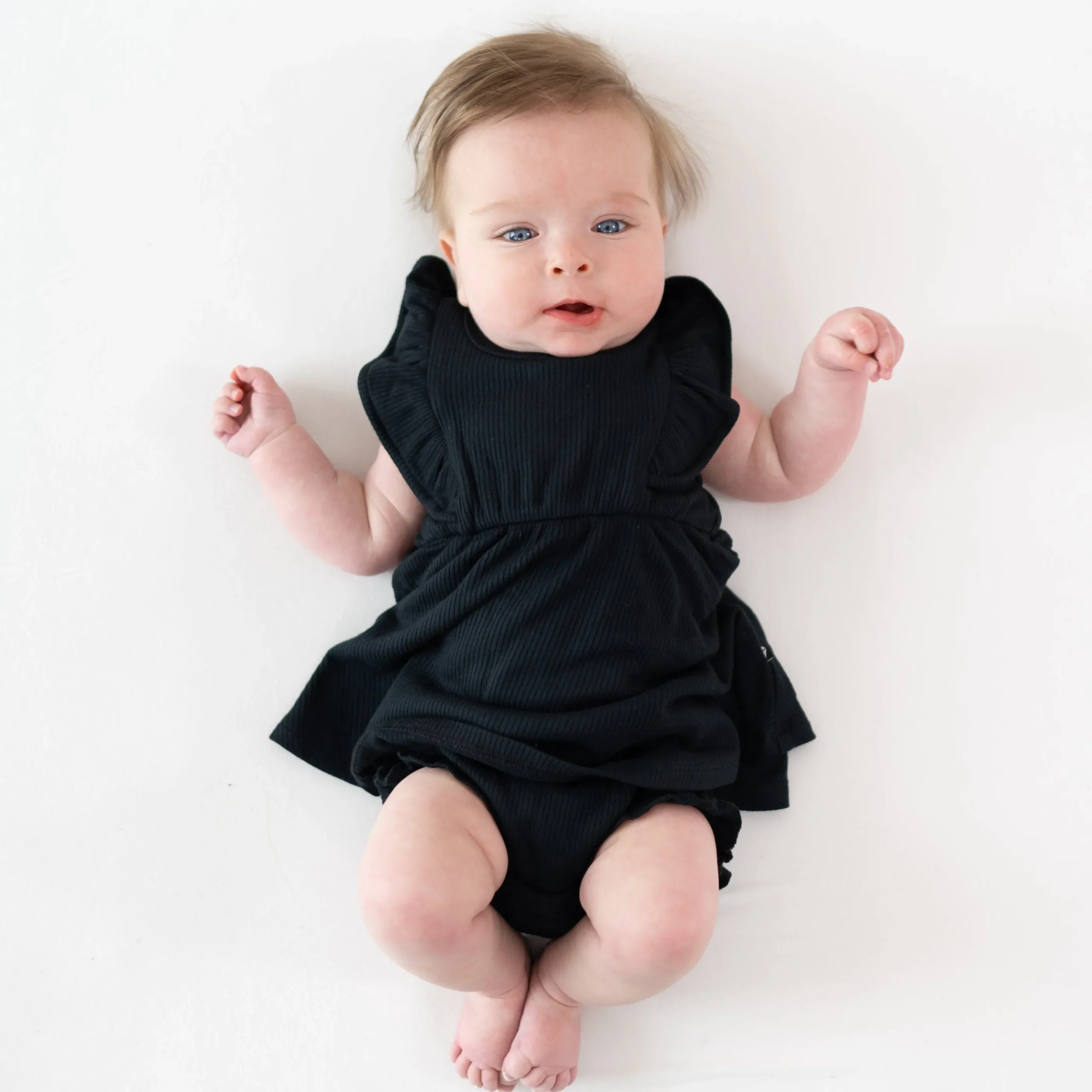 Ribbed Peplum Dress Set in Midnight