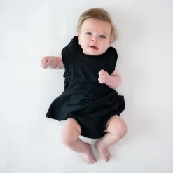 Ribbed Peplum Dress Set in Midnight