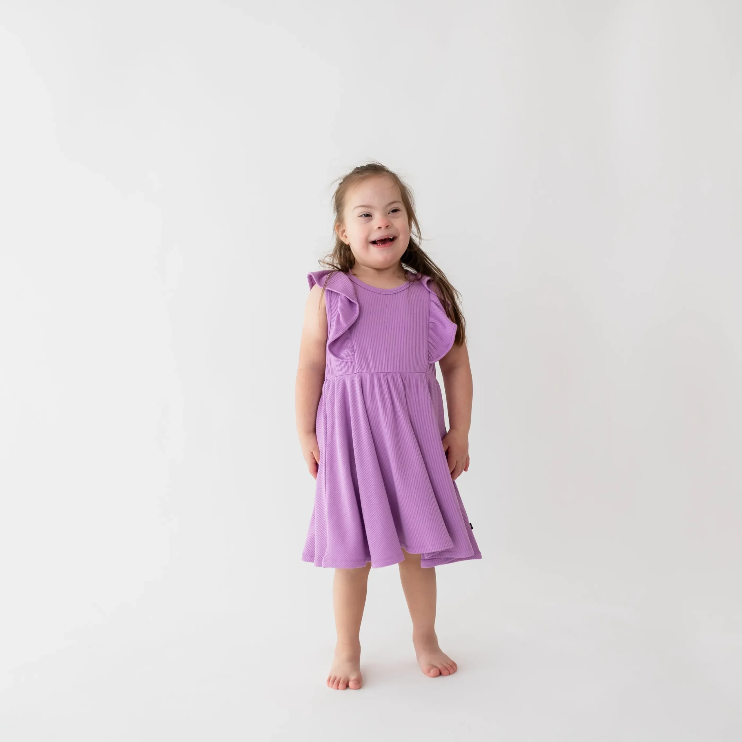 Ribbed Peplum Dress Set in Poi