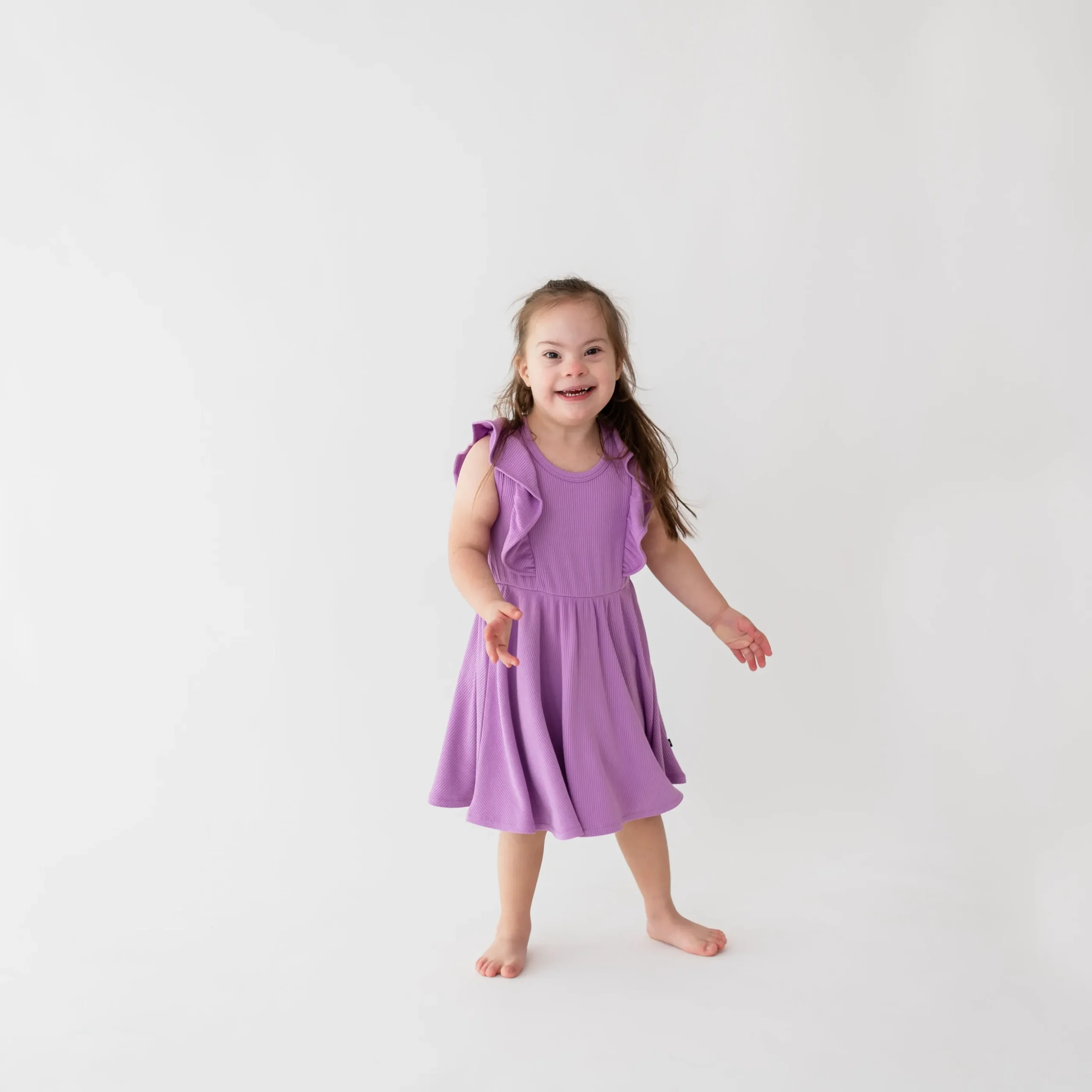 Ribbed Peplum Dress Set in Poi