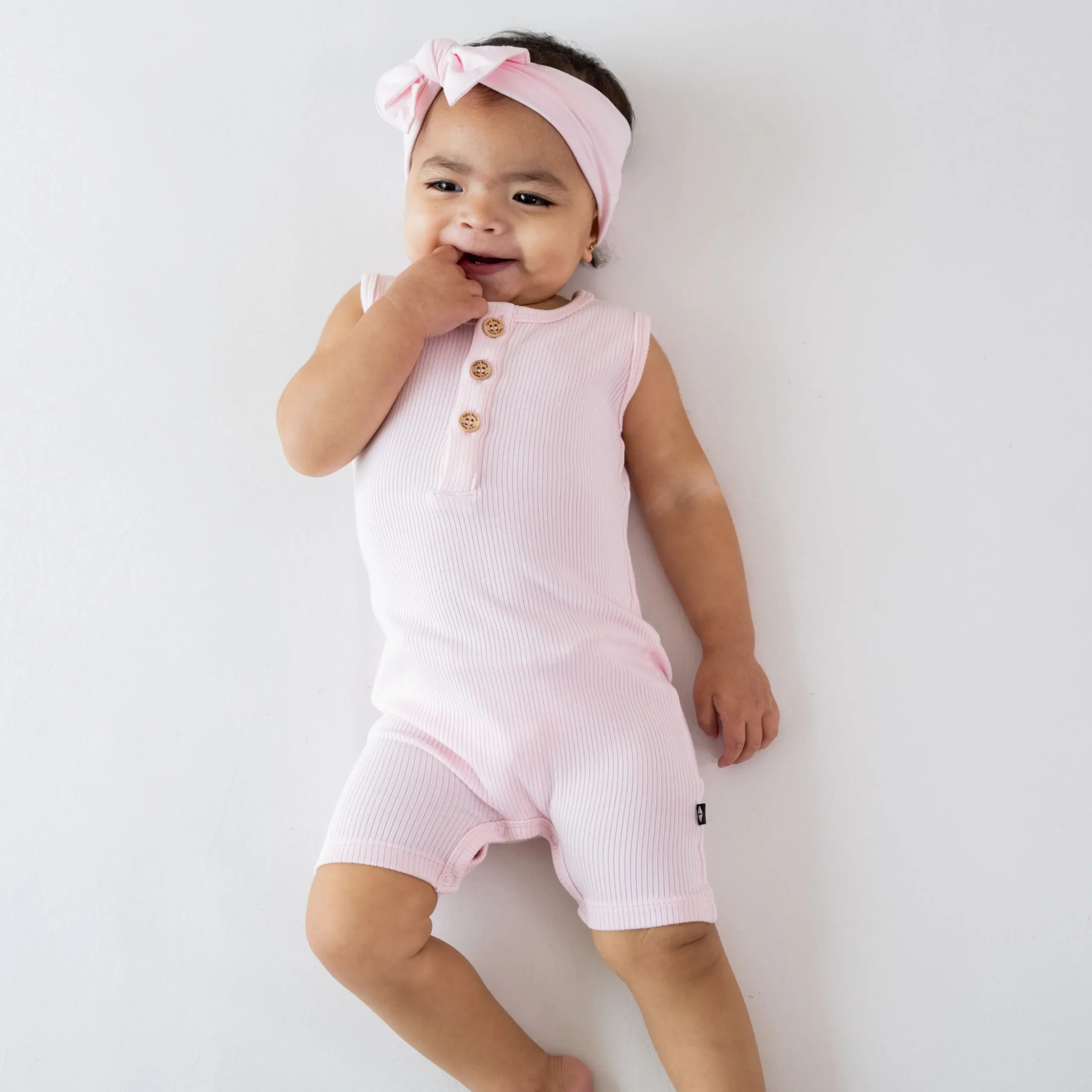 Ribbed Sleeveless Shortall in Sakura