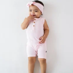 Ribbed Sleeveless Shortall in Sakura